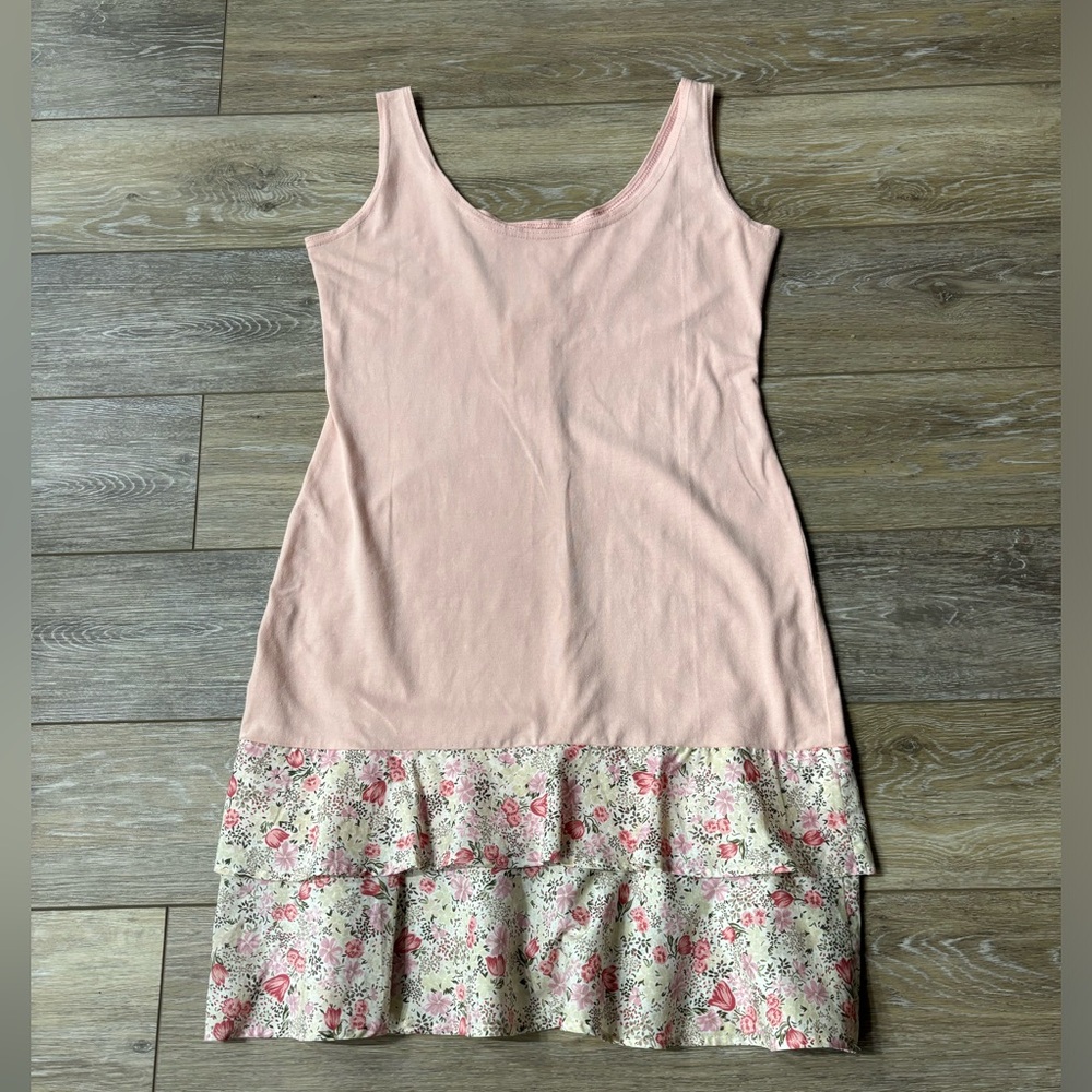 Karol Richardson Dress Women’s S/M Pink Tank Floral Cottagecore Shabby Chic NWT